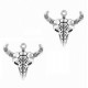 Metal charm Buffalo head 28x26mm Antique silver
